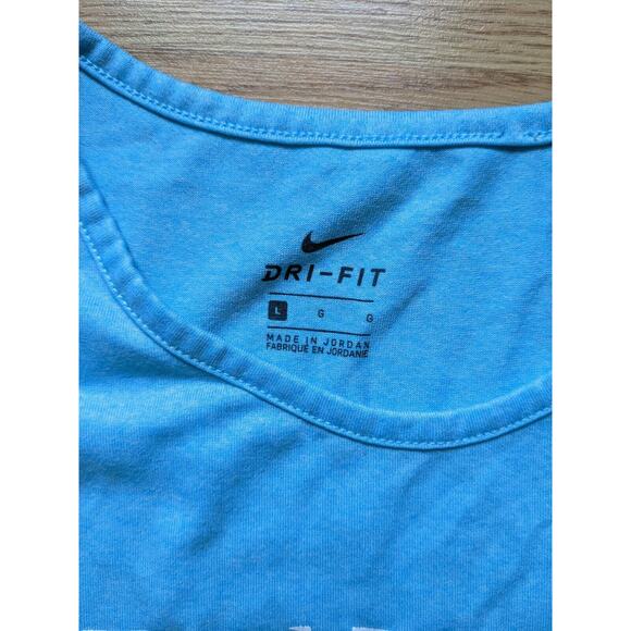 Nike Drifit Just Do It Tank Top Size L Blue Swoosh Logo Blue Athletic - Picture 3 of 7